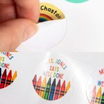 Personalised Cute Rainbow Super Star Teacher Reward Stickers with Name Waterproof Teaching Materials Gift for Teacher