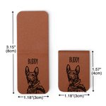 Personalized Sketch Dog Cat Face Magnetic Leather Bookmark Clip with Name School Office Stationary Supplies Gift for Pet Lover Book Lover