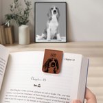 Segnalibro magnetico in pelle PU personalizzato con muso del cane o del gatto e nome regalo per amanti degli animali e dei libri