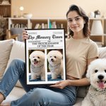 Personalised The Memory Time Dog Cat Pet Photo Poster Painting Framed Painting with Name and Date Home Decor Birthday Gift for Pet Lovers