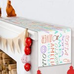 Personalised Bunny Easter Eggs Word Cloud Table Runner with Name and Tassels Table Decor Easter Party Favors Gift for Family