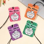 Personalized Classic Apple Composition Book Style Double-sided Hall Pass Teacher Lanyard School Back to School Appreciation Week Gift Primary Teacher