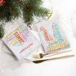 Personalisierte Hase Wort Wolke Frohe Ostern Schnell trocknende Waffel Geschirrtuch mit Namen Housewarming Ostergeschenk für Familie