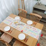 Personalised Bunny Easter Eggs Word Cloud Table Runner with Name and Tassels Table Decor Easter Party Favors Gift for Family