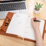 Personalisierte Floral Hochland Kuh Name A5 Skizzenbuch Notebook Ledereinband mit Aufbewahrungstasche Geburtstag Geschenk für Hochland Kuh Liebhaber Maler Studenten