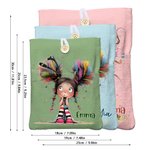 Personalisierte Lustiges-Mädchen Buchhülle mit Knopfverschluss Namen Schulanfang Geburtstag Geschenk für Leseratten Bücherwürmer