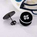 Personalisierte schwarze Hockey Nummer Ohrringe Minimalistische Schmuck Spiel Tag Geburtstag Geschenk für Team-Mitglieder Hockey-Liebhaber