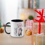 Personalisierte Floral Ballettschuhe Tanz Schritt 11oz Keramik Becher mit Namen Geburtstag Ballerina Pre-Probe Zeremonie Geschenk für Mädchen Frauen