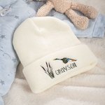 Personalized Cute Reed Mallard Baby Beanies Hat with Embroidered Name Birthday Baby Baptism Warmer Gift for Toddler Boy Girl
