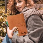 Personalisierte Floral Hochland Kuh Name A5 Skizzenbuch Notebook Ledereinband mit Aufbewahrungstasche Geburtstag Geschenk für Hochland Kuh Liebhaber Maler Studenten