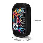 Personalisierte Aquarell Gamepad Design Double-Layer-Oxford Pencil Case mit Namen und Reißverschluss Schule Versorgung Geburtstag zurück zu Schule Geschenk für Jungen Mädchen