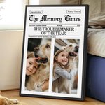 Personalised The Memory Time Dog Cat Pet Photo Poster Painting Framed Painting with Name and Date Home Decor Birthday Gift for Pet Lovers