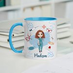 Tasse en céramique 11oz avec nom, cadeau d'anniversaire et d'appréciation pour infirmière, personnel médical, etc.
