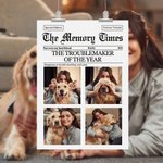 Personalised The Memory Time Dog Cat Pet Photo Poster Painting Framed Painting with Name and Date Home Decor Birthday Gift for Pet Lovers