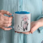 Personalisierte Floral Ballettschuhe Tanz Schritt 11oz Keramik Becher mit Namen Geburtstag Ballerina Pre-Probe Zeremonie Geschenk für Mädchen Frauen