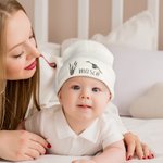 Personalized Cute Reed Mallard Baby Beanies Hat with Embroidered Name Birthday Baby Baptism Warmer Gift for Toddler Boy Girl