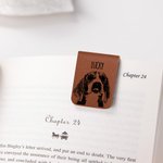 Segnalibro magnetico in pelle PU personalizzato con muso del cane o del gatto e nome regalo per amanti degli animali e dei libri