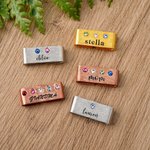 Personalized 1-5 Birthstones Watch Band Charm with Engraved Name Smartwatch Accessories Mother's Day Birthday Gift for Mom Grandma