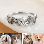 Personalizzato inciso 1-4 Cat Dog Pet Photo Ring Memorial Gioielli Sympathy Pet Day Gift for Pet Lover