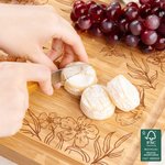 Personalised Engraved Butterfly Floral Edge FSC Bamboo Charcuterie Chopping Board with Initials and Juice Groove Wedding Housewarming Gift for Couples