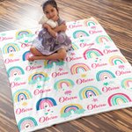 Personalizzato colorato arcobaleno morbido lancio coperta con nome Home Decor Compleanno Baby Shower regalo per neonato ragazza ragazzo