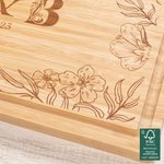 Personalised Engraved Butterfly Floral Edge FSC Bamboo Charcuterie Chopping Board with Initials and Juice Groove Wedding Housewarming Gift for Couples