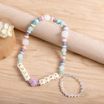 Collier pour chien et chat avec perles en silicone et bracelet avec nom et pompon Cadeau d'anniversaire pour le propriétaire de l'animal de compagnie