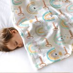 Personalizzato colorato arcobaleno morbido lancio coperta con nome Home Decor Compleanno Baby Shower regalo per neonato ragazza ragazzo