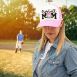 Personalized Multicolor Ice Cream Drip Baseball Mom Mesh Cap with Name and Adjustable Strap Game Day Team Gift for Sports Mom Baseball Lovers