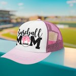 Personalized Multicolor Ice Cream Drip Baseball Mom Mesh Cap with Name and Adjustable Strap Game Day Team Gift for Sports Mom Baseball Lovers