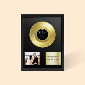 Gepersonaliseerde Vinyl Record Frame met Tekst en Foto Thuisdecoratie Trouwen Jubileum Herdenkingscadeau voor Koppel