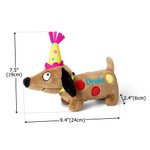 Personalizzato carino cappello di compleanno a pois bassotto giocattolo bambola cane con nome Home Decor giorno di adozione regalo di festa per l'amante del cane proprietario