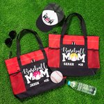 Gepersonaliseerde Ice Cream Baseball Mom Grote Mesh Draagtas met Naam en Nummer Moederdag Verjaardag Sportevenement Reisbenodigdheden Cadeau voor Mama