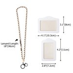 Personlig Boho Wood Bead Flower Flower Name Letter Charm Lanyard med ID-merkeholder Bursdag Tilbake til skolegave til sykepleier Lærer Kontorarbeider