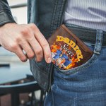 Personalizada Llama Colorido Rayo 1-5 Fotos Collage Billetera de cuero de los hombres con el nombre Número Cumpleaños Equipo Regalo para los amantes del deporte Jugadores