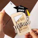 Gepersonaliseerde houten doos Laser Cut kaarthouder afstudeergeschenk voor klasgenoot student dochter zoon