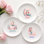 Personalizada Fantasía Sirena Chica de cerámica Baratija Joyería Plato con Nombre Cumpleaños Aniversario Regalo para Mujeres Niñas