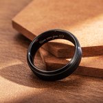 Gepersonaliseerde Zwarte Tungstenen Ring met Inwendige Gravure Tekst Vaderdag Jubileum Valentijnsdag Cadeau voor Mannen
