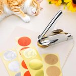 Spersonalizowany stempel do wytłaczania z imieniem i nazwiskiem Cat Silhouette Moon Birth Flower Ręczny stempel do wytłaczania z imieniem i nazwiskiem Urodzinowy prezent dla czytelników moli książkowy