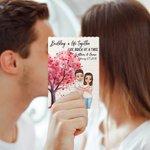 Personalised Love Tree Cartoon Hugging Couple Building Brick Puzzles with Name and Date Valentine's Day Anniversary Gift for Couple