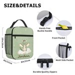 Personalised Cartoon Dragon Star Pattern Waterproof Insulated Lunch Bag with Name and Handle for Work Picnic Back to School Gift for Kids