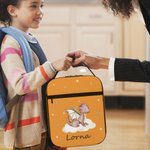 Personalised Cartoon Dragon Star Pattern Waterproof Insulated Lunch Bag with Name and Handle for Work Picnic Back to School Gift for Kids