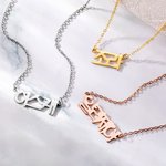 Personalizado Simple Coreano Nombre Colgante Collar Minimalista Joyería Cumpleaños Aniversario Regalo para Mujeres