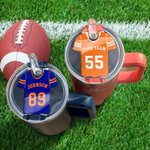 Etiqueta acrílica personalizada de la placa del vaso del Jersey del balompié con el accesorio del número y del nombre para el regalo del equipo del día del juego de la taza de Stanley para los amantes