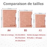 Cahier à Anneaux Personnalisé de Nom Initiale avec Stylo Couverture en Cuir Recharges de 160 Pages Lignées Cadeau Anniversaire pour Famille Amis