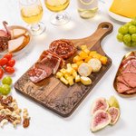 Personalised Engraved Floral Initials Wooden Reversible Charcuterie Chopping Board with Grip Housewarming Wedding Gift for Couple
