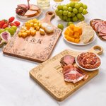 Personalized Engraved Floral Initials Wooden Reversible Charcuterie Cutting Board with Grip Ship from USA Housewarming Wedding Gift for Couple