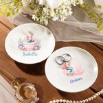 Personalizada Fantasía Sirena Chica de cerámica Baratija Joyería Plato con Nombre Cumpleaños Aniversario Regalo para Mujeres Niñas