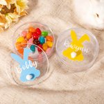 Conejito de Pascua personalizado con cola de algodón Caja de caramelos con nombre Regalo de Pascua para niños