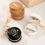 Personalised Mini PU Leather Initial or Name Keychain Ring Holder with Zipper Travel Gym Accessories Wedding Birthday Gift for Women